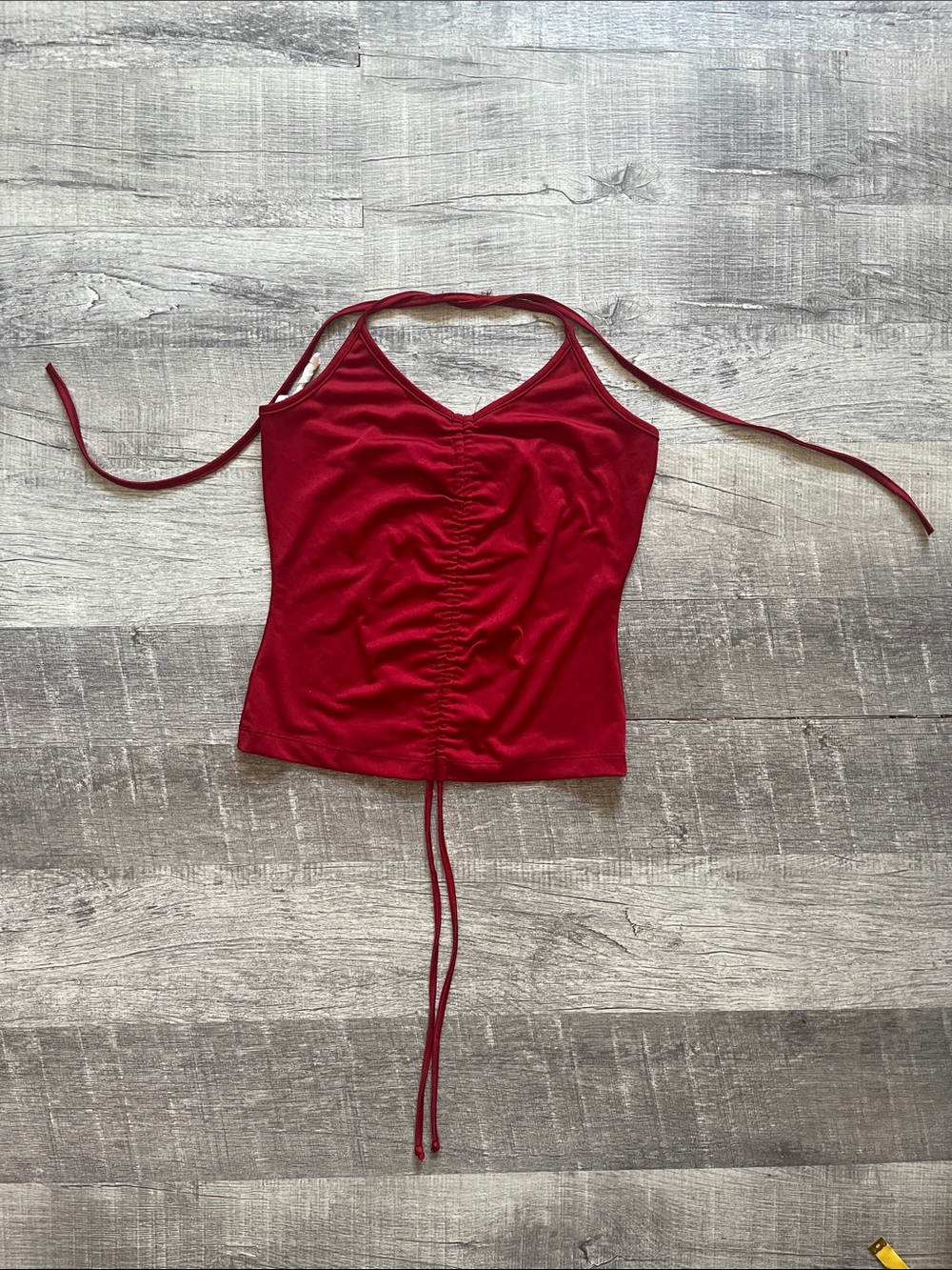 Anchor Blue Brand Y2K Red Ruched Halter Tank Top